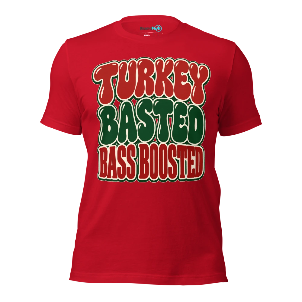 TURKEY BASTED BASS BOOSTED T Shirt Red Front