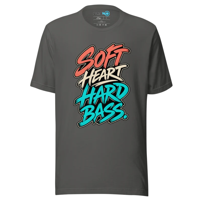 Soft Heart Hard Bass T Shirt Asphalt Front