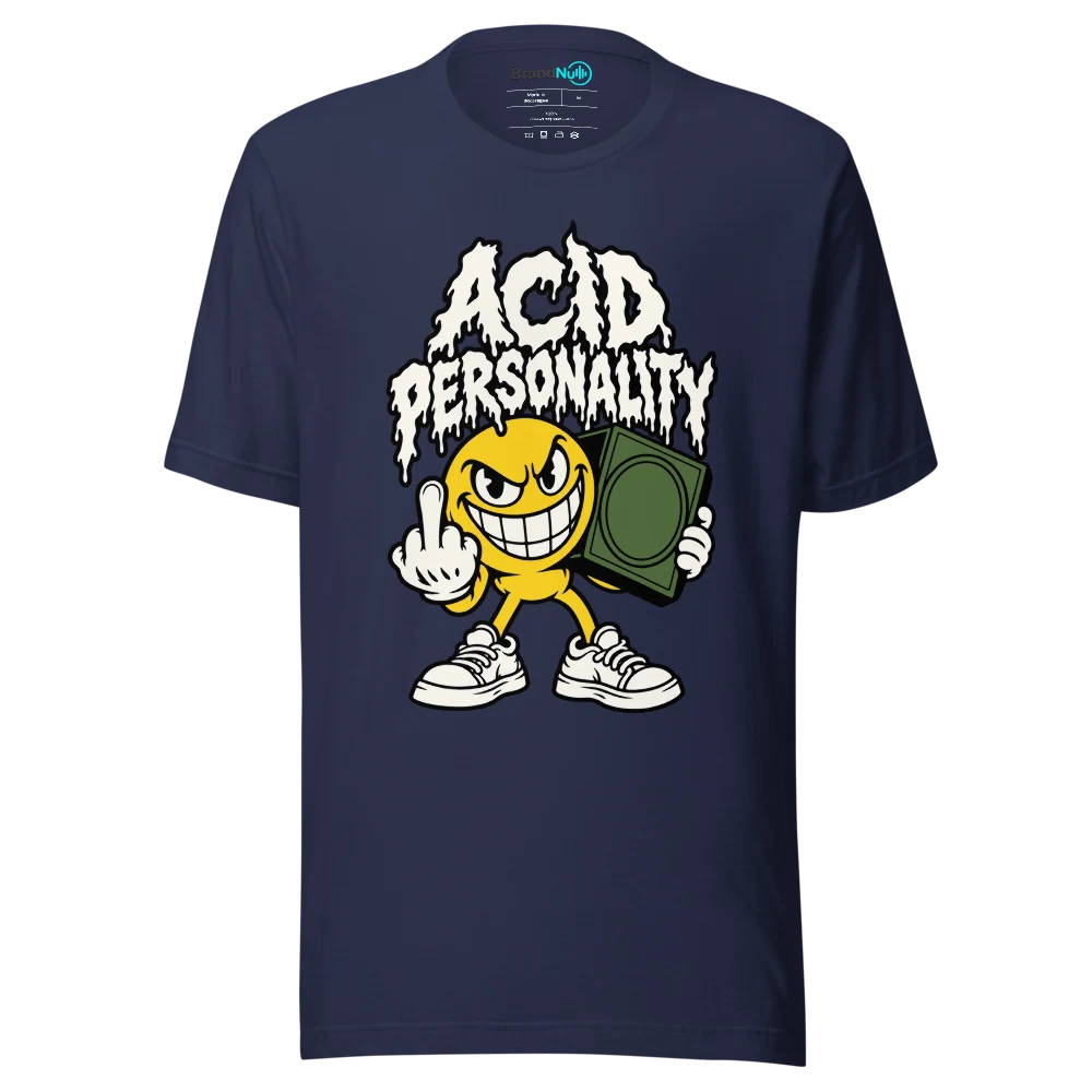 ACID PERSONALITY T Shirt Navy Front
