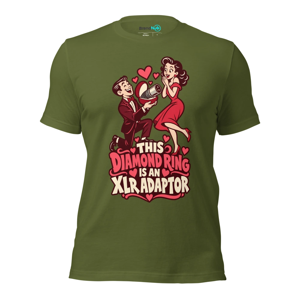 THIS DIAMOND RING IS AN XLR ADAPTOR T Shirt Olive Front