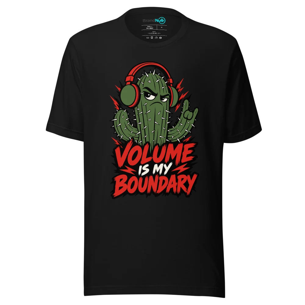 VOLUME IS MY BOUNDARY T Shirt Black Front