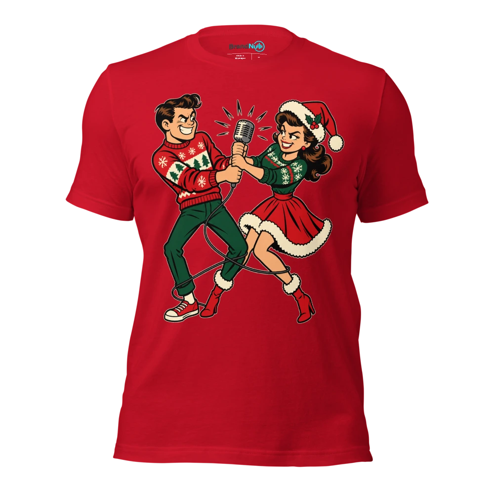 FAMILY HARMONY ENDS AT THE MICROPHONE T Shirt Red Front