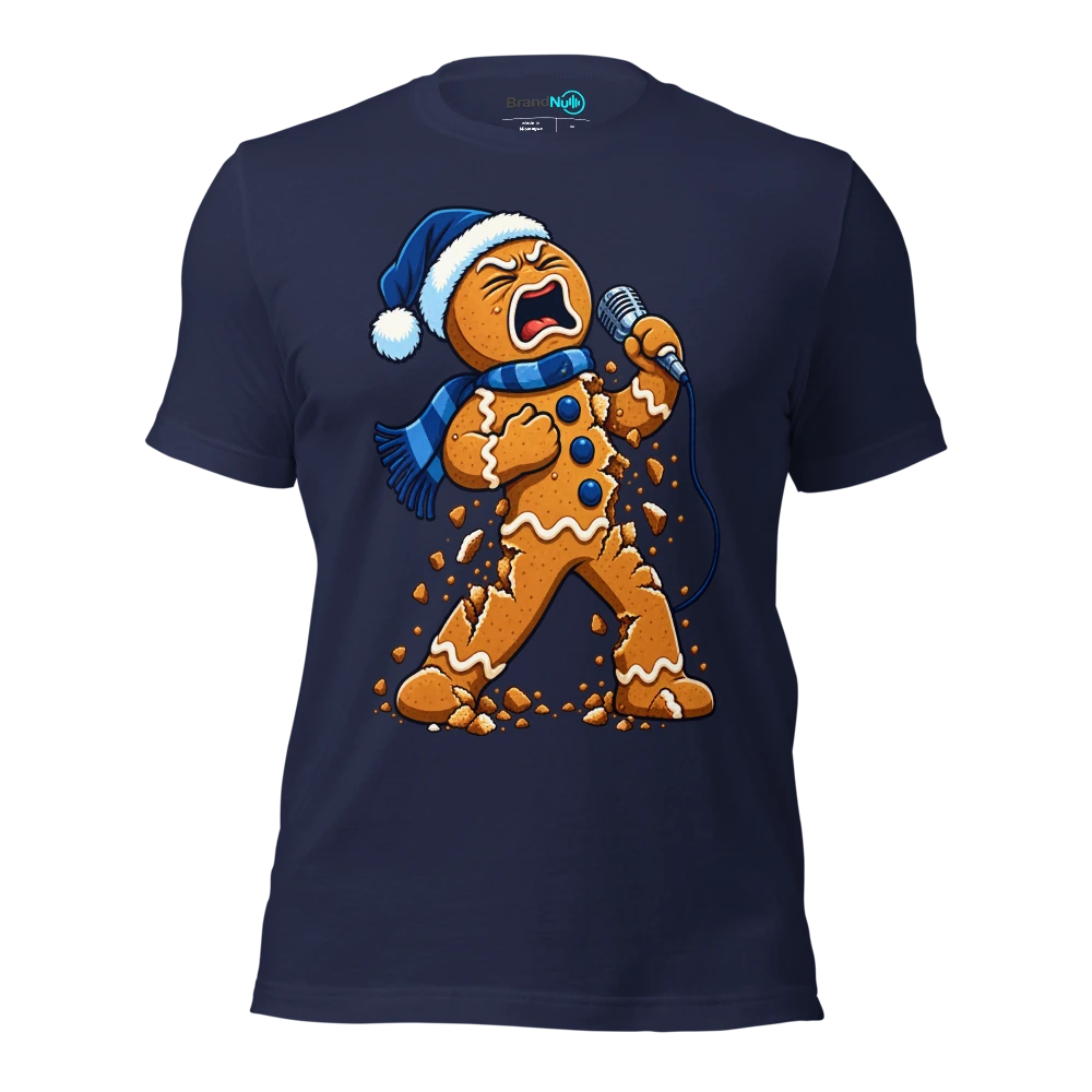 THE GINGERBREAD CHOIR HAS CRUMBLED UNDER PRESSURE T Shirt Navy Front