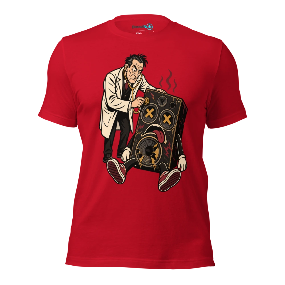 THE DJ KILLED IT THE CORONER DISAGREES T Shirt Red Front