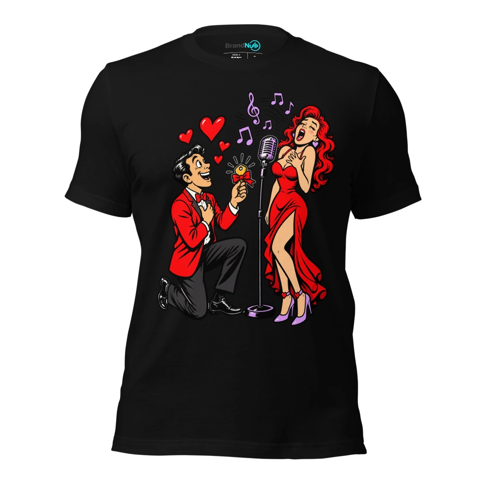 MY VALENTINE ASKED FOR A KEY CHANGE T Shirt Black Front