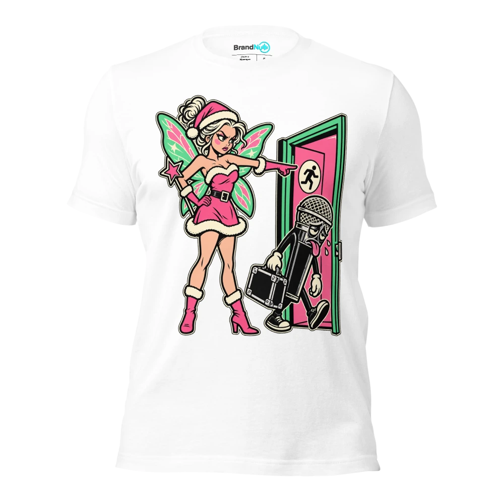THE CHRISTMAS FAIRY HAS FIRED THE PROMOTER T Shirt White Front
