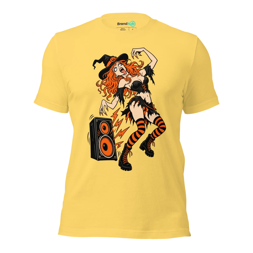 I DANCE LIKE I AM BEING EXORCISED T Shirt Yellow Front