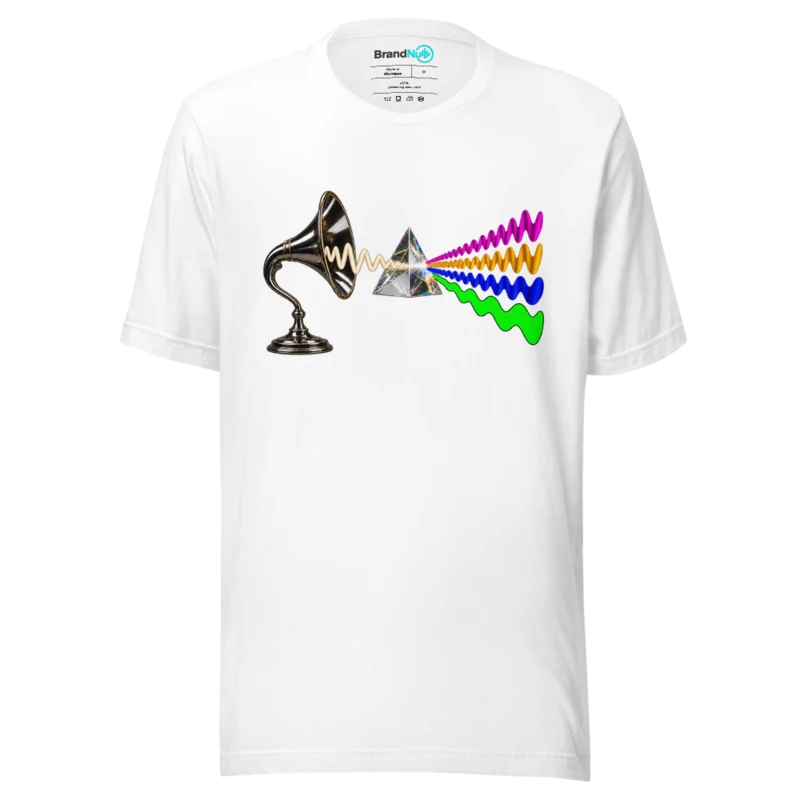 Music Prism T Shirt - Spectrum Wave Edition - White