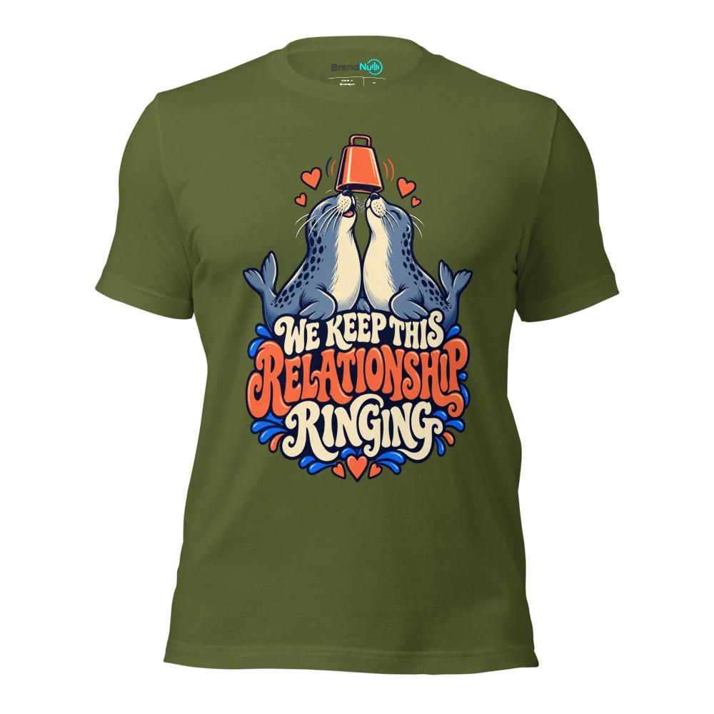 WE KEEP THIS RELATIONSHIP RINGING T Shirt Olive Front