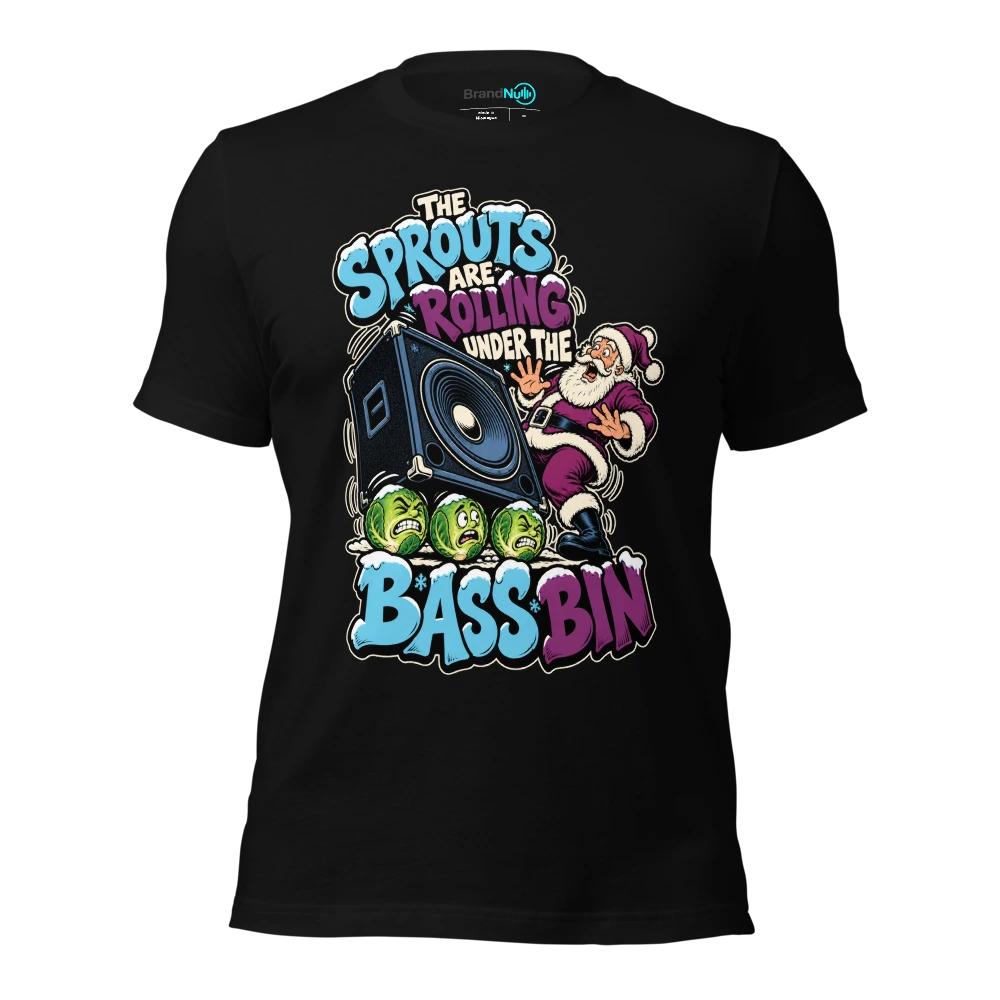 THE SPROUTS ARE ROLLING UNDER THE BASS BIN T-SHIRT