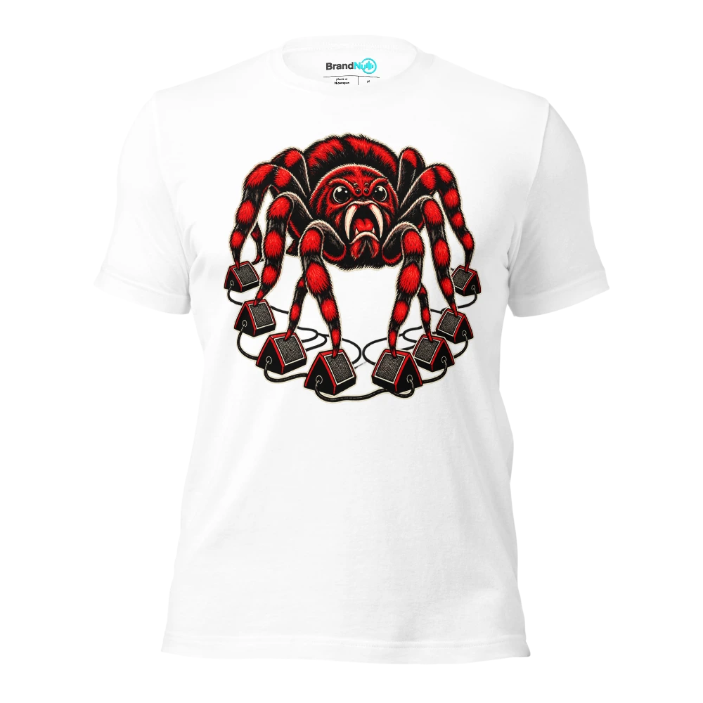 THE TARANTULA HAS REQUESTED EIGHT STAGE MONITORS T Shirt White Front