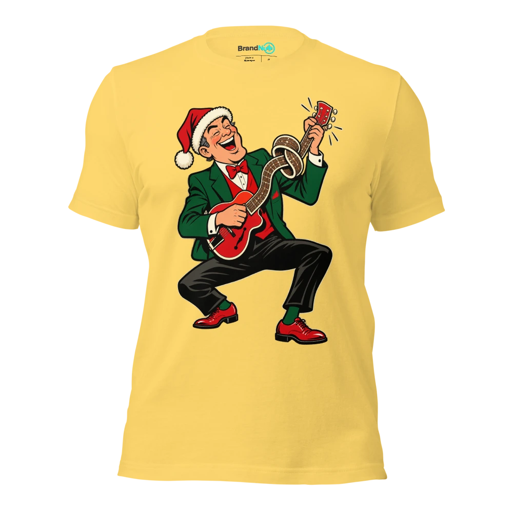 THE JAZZ UNCLE HAS FOUND AN EXTRA CHORD T Shirt Yellow Front