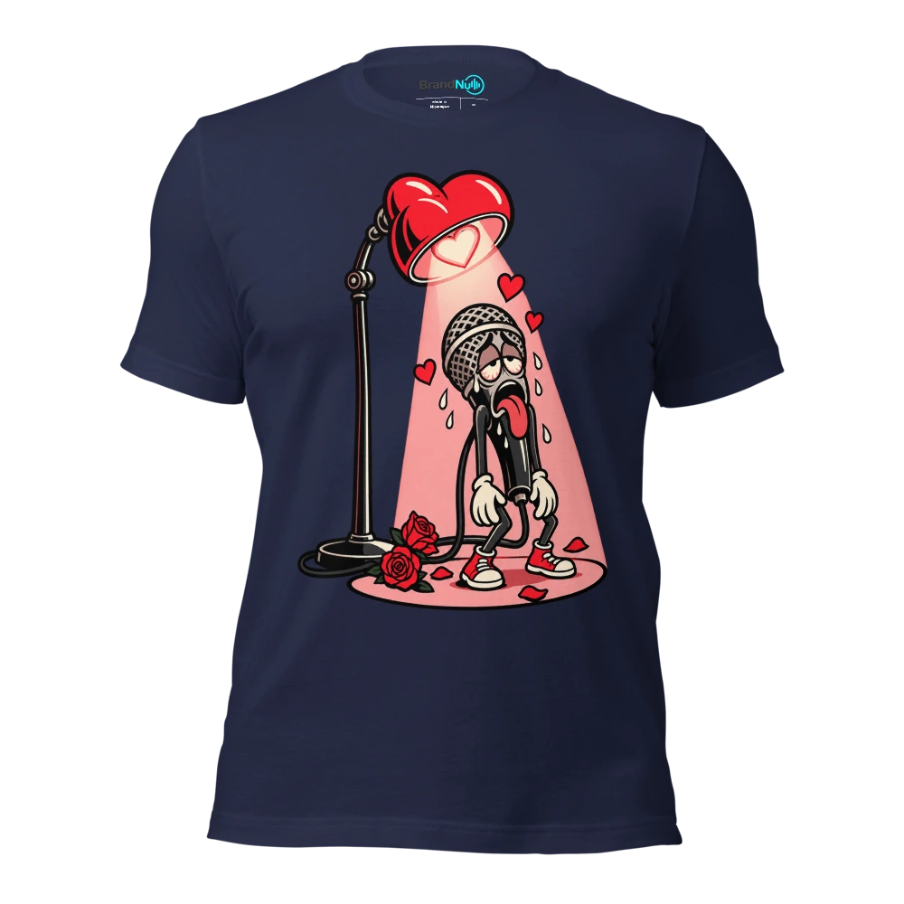 THE ROMANTIC SPOTLIGHT IS AN UNPAID OVERTIME LAMP T Shirt Navy Front