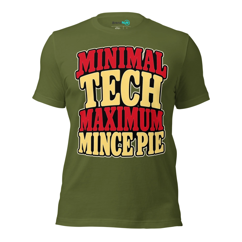 MINIMAL TECH MAXIMUM MINCE PIE T Shirt Olive Front