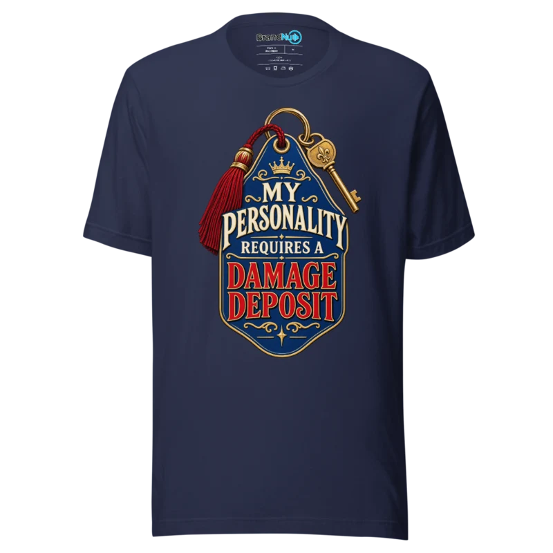 My Personality Requires A Damage Deposit T Shirt Navy