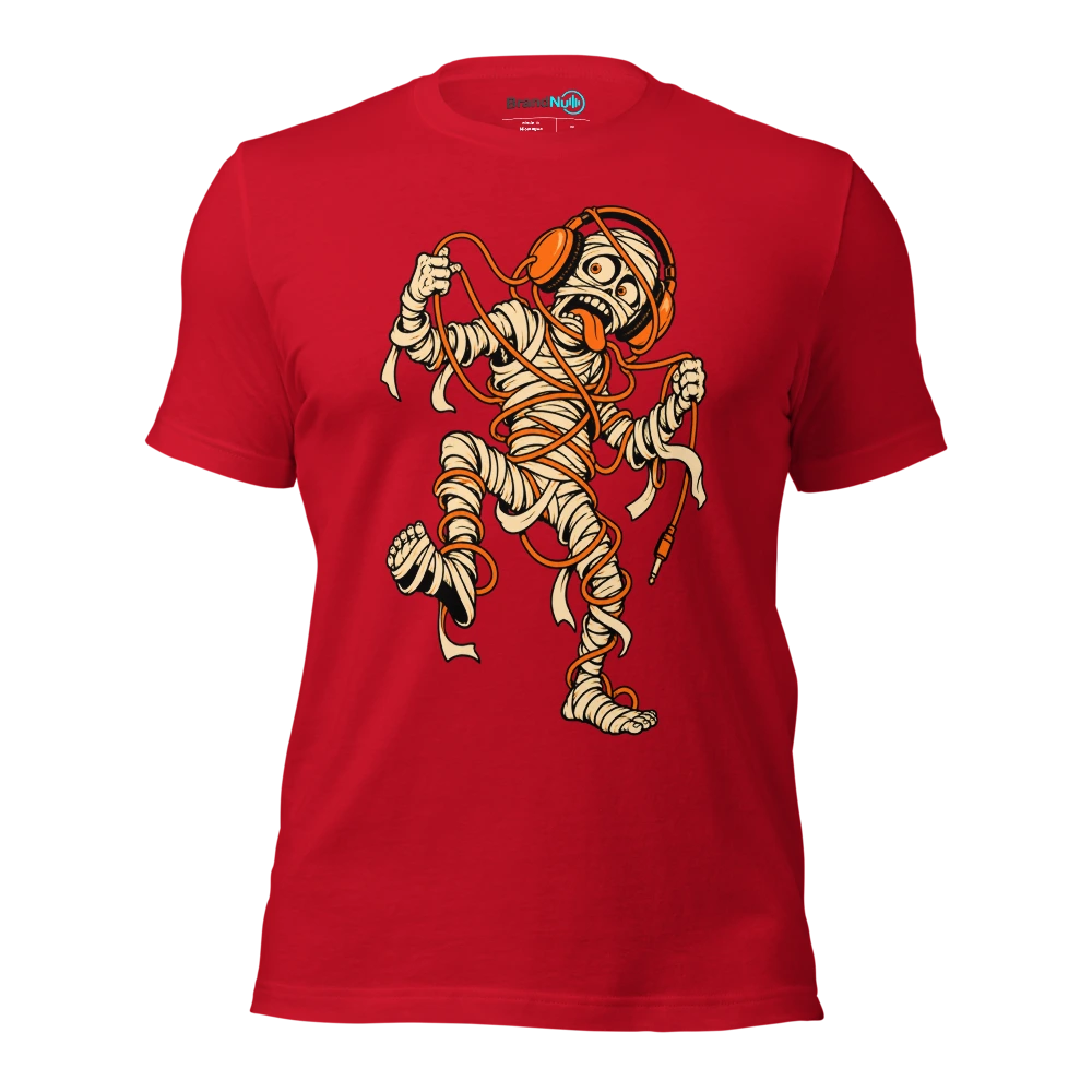 WRAPPED UP IN MY OWN HEADPHONES T Shirt Red Front