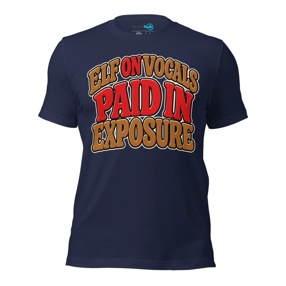 ELF ON VOCALS PAID IN EXPOSURE T Shirt Navy Front