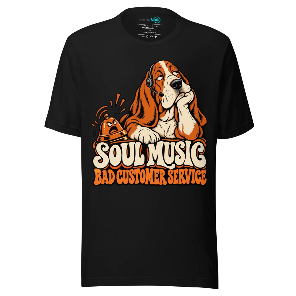 SOUL MUSIC BAD CUSTOMER SERVICE T Shirt Black Front