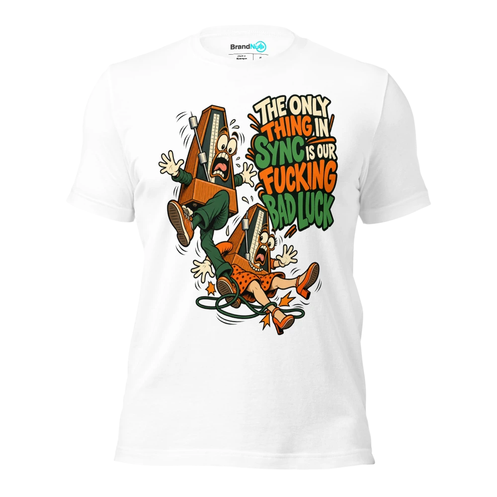 THE ONLY THING IN SYNC IS OUR FUCKING BAD LUCK T Shirt White Front