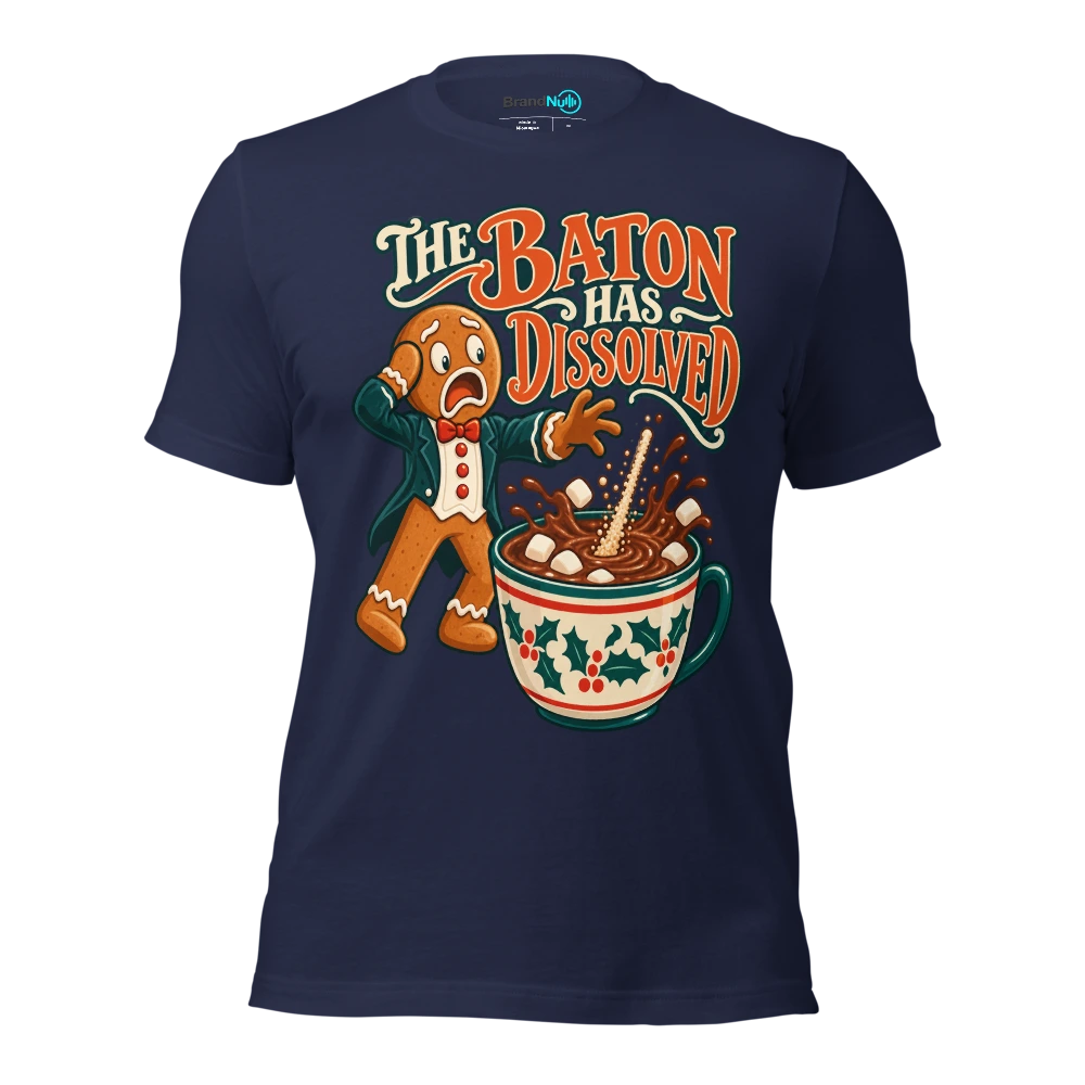 THE BATON HAS DISSOLVED T Shirt Navy Front