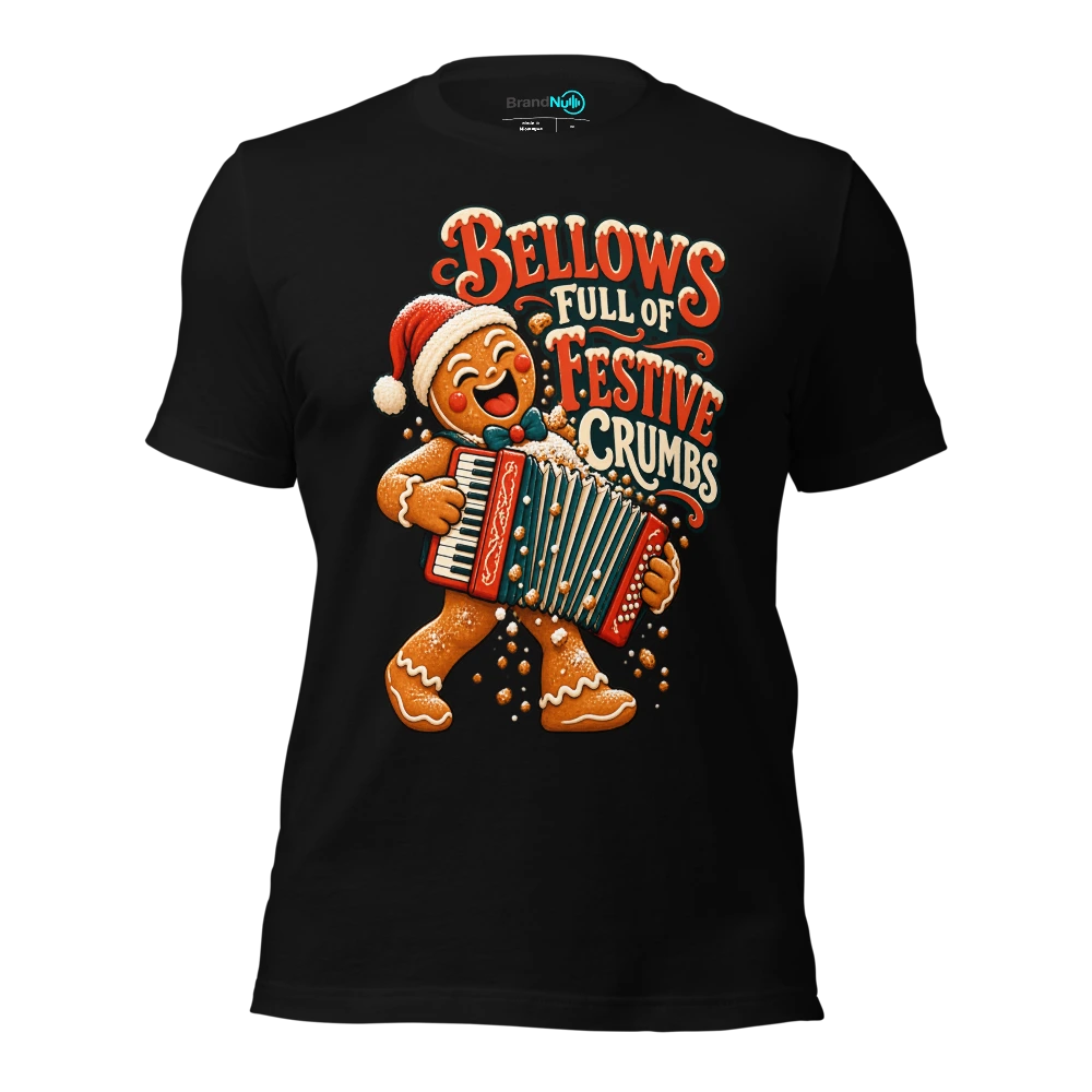BELLOWS FULL OF FESTIVE CRUMBS T Shirt Black Front