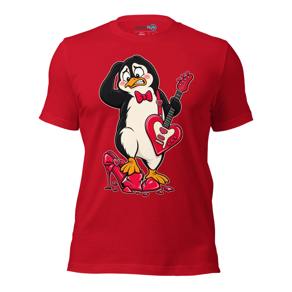 THE PENGUIN HAS STEPPED ON THE ROMANCE AGAIN T Shirt Red Front