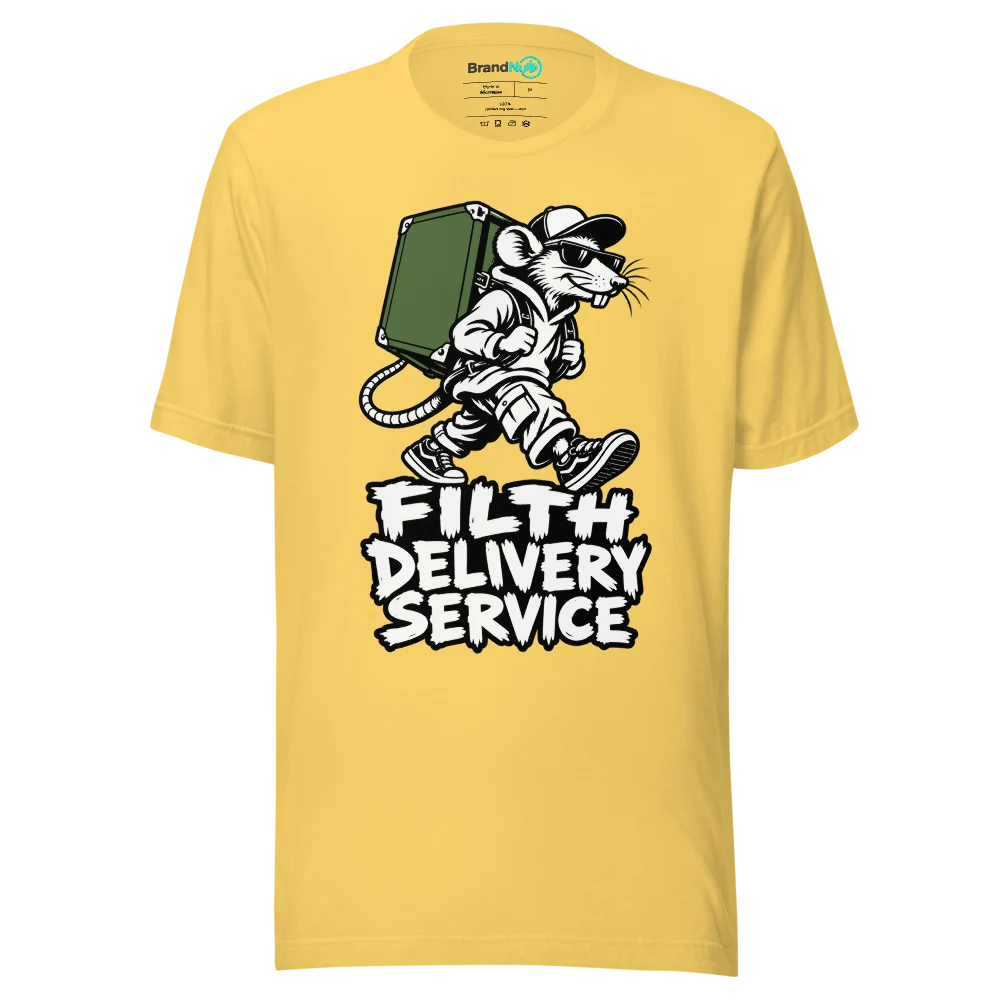 FILTH DELIVERY SERVICE T Shirt Yellow Front