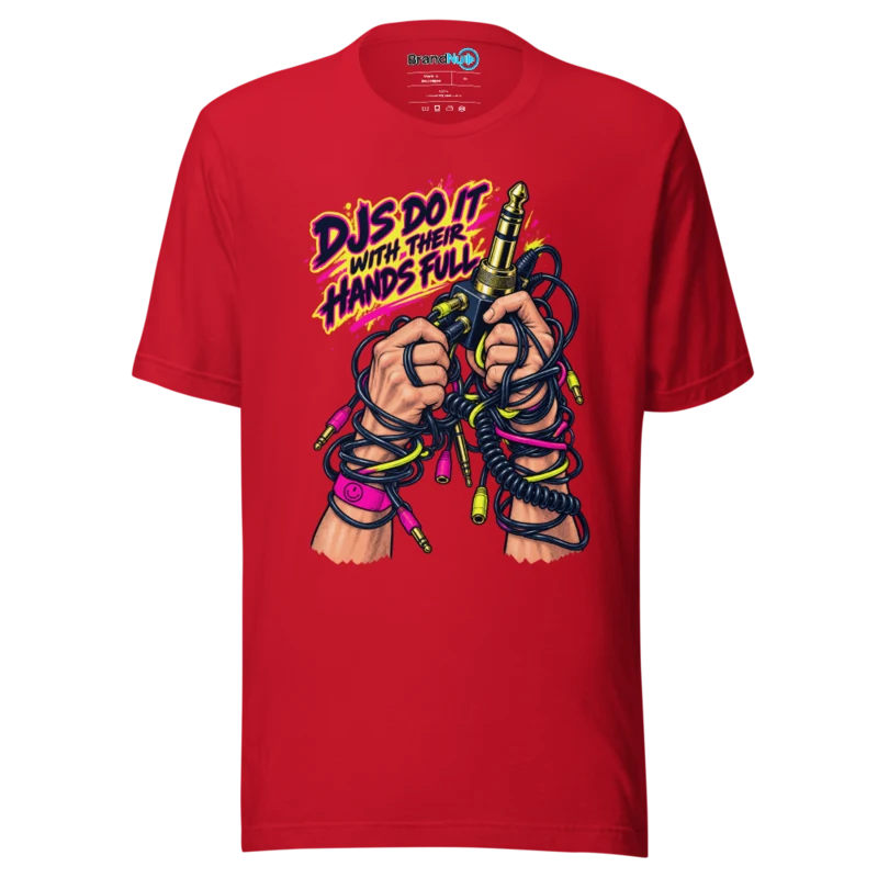 BrandNu DJs Do It with Their Hands Full – DJ Slogan T-Shirt - Red