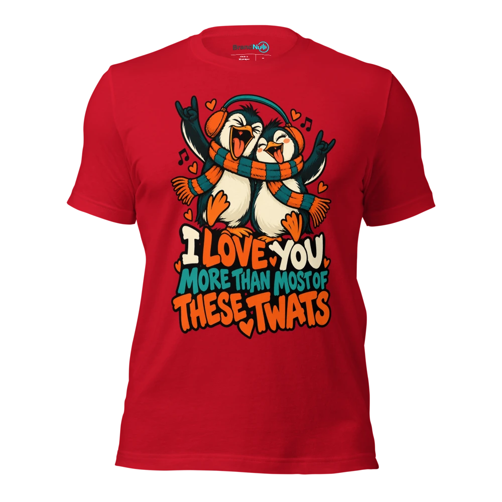 I LOVE YOU MORE THAN MOST OF THESE TWATS T Shirt Red Front