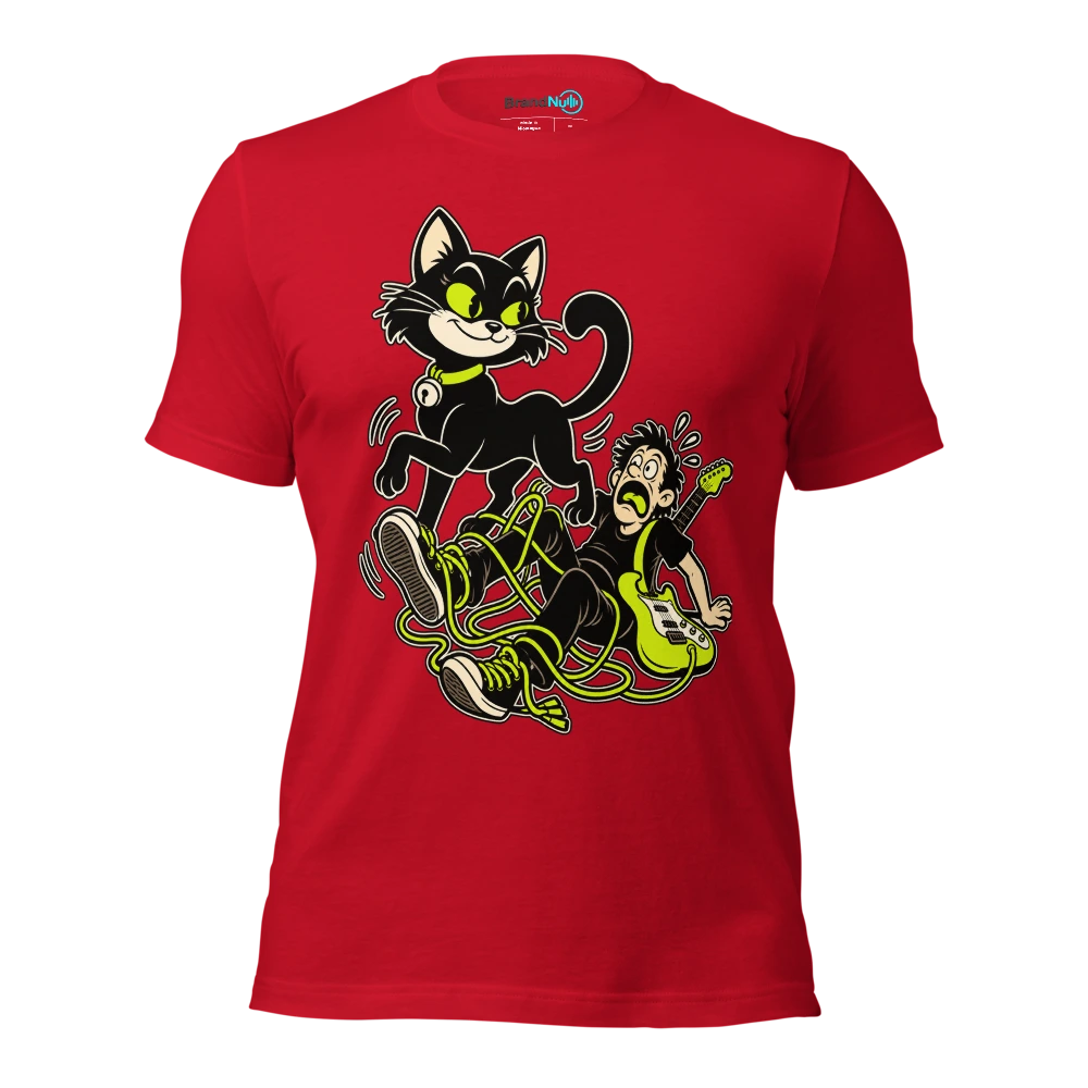 THE BLACK CAT HAS BETTER FOOTWORK T Shirt Red Front