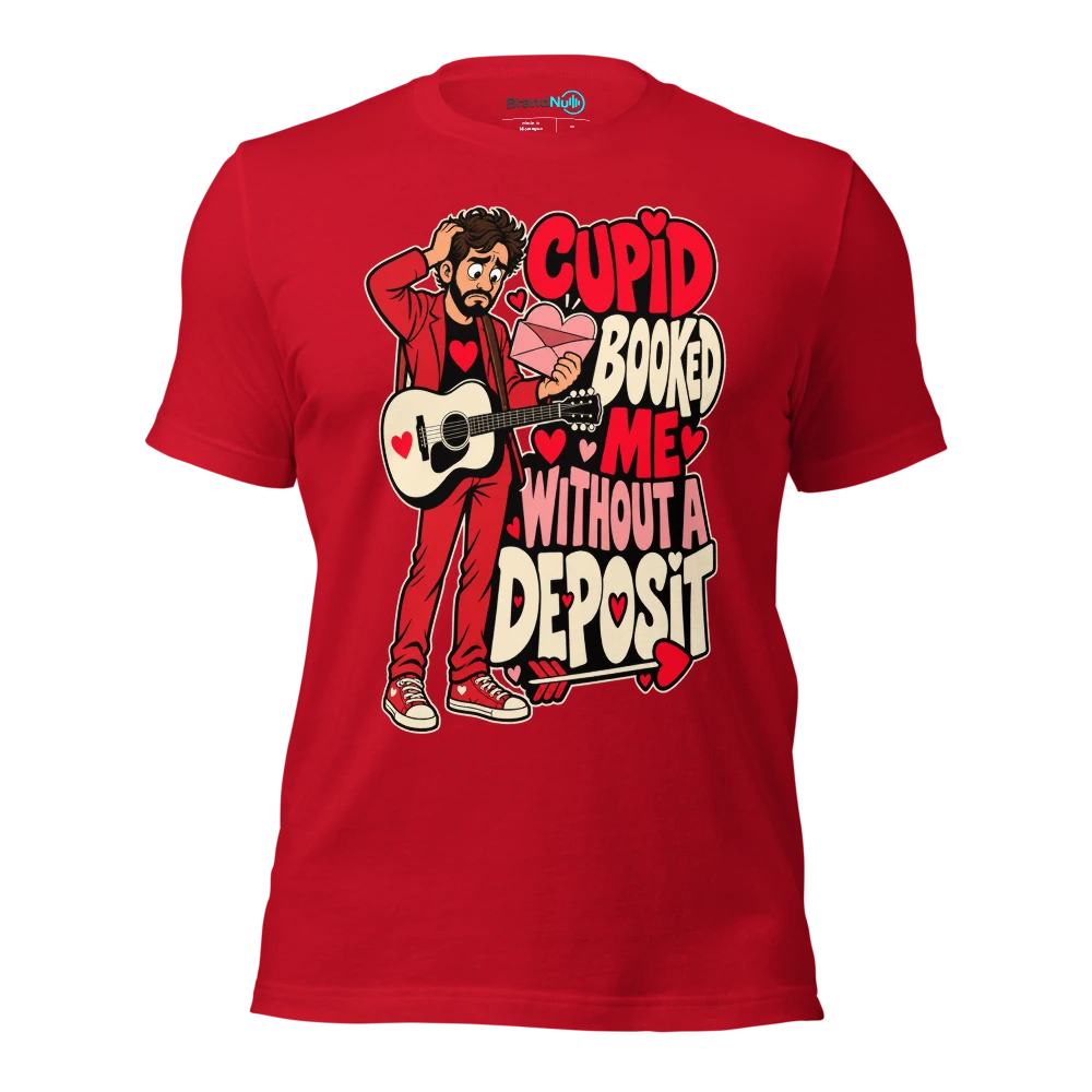 CUPID BOOKED ME WITHOUT A DEPOSIT T Shirt Red Front