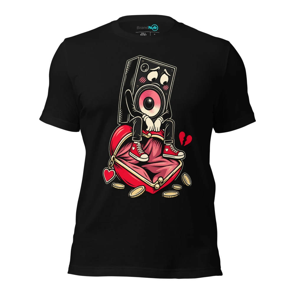 THE BASSLINE HAS STOLEN MY ANNIVERSARY BUDGET T Shirt Black Front