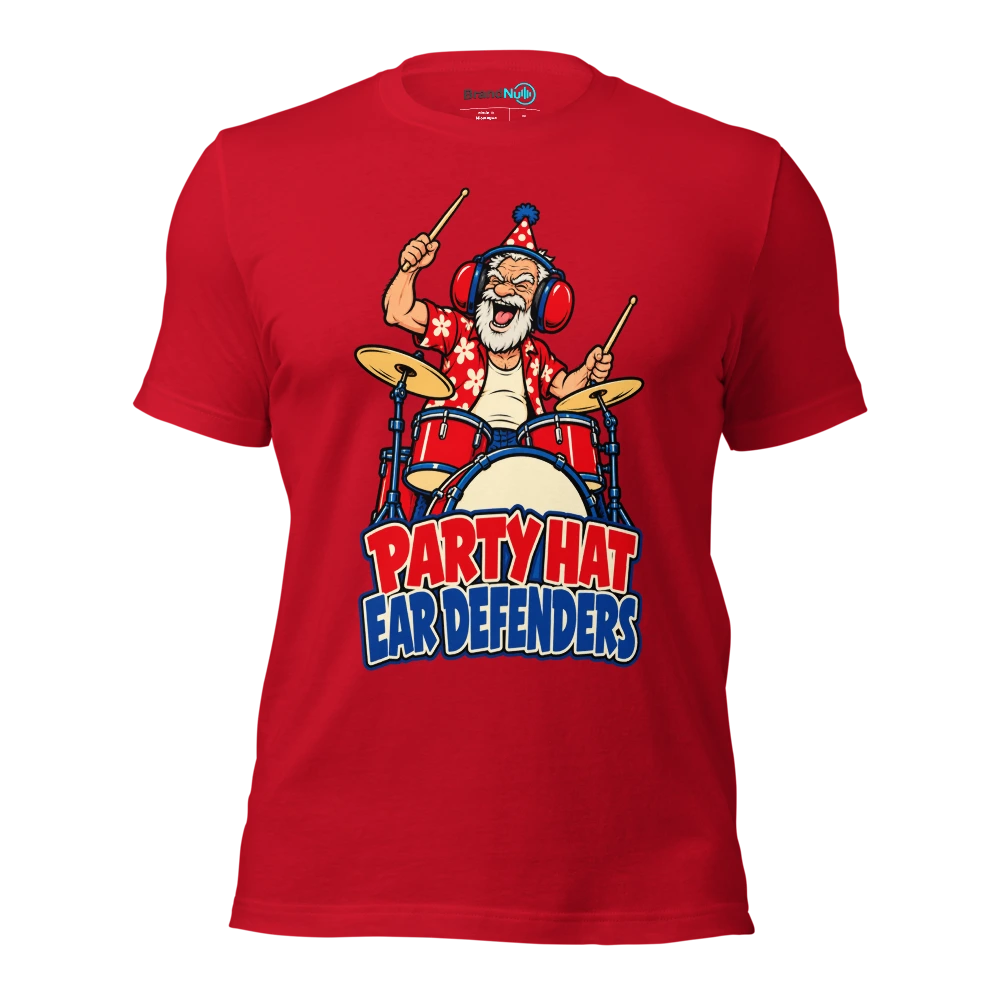 PARTY HAT EAR DEFENDERS T Shirt Red Front
