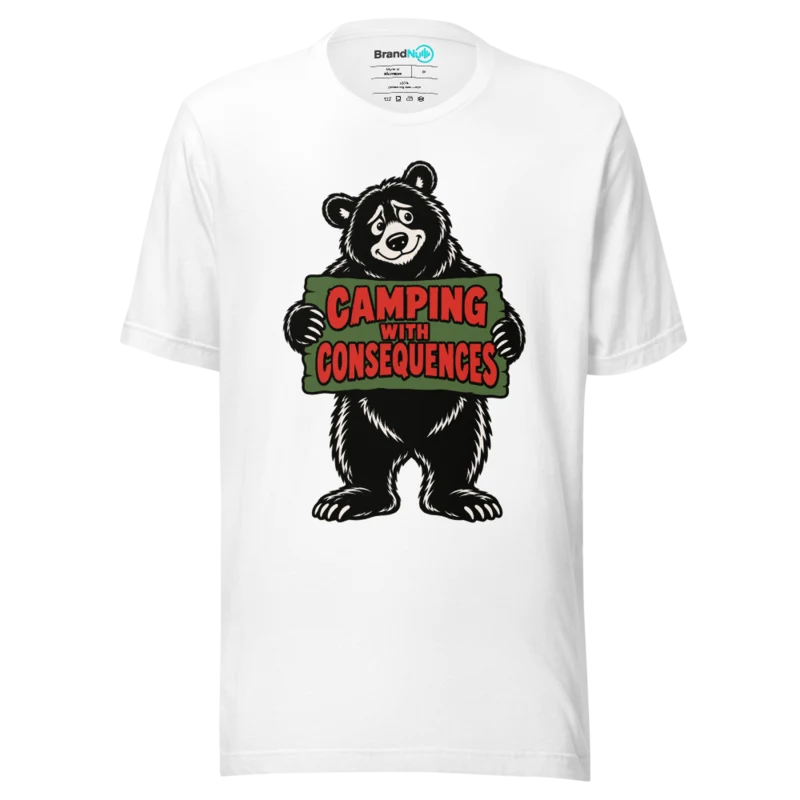 CAMPING WITH CONSEQUENCES T Shirt - White