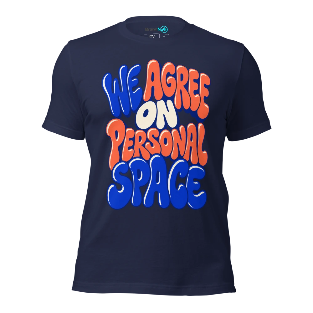 WE AGREE ON PERSONAL SPACE T Shirt Navy Front