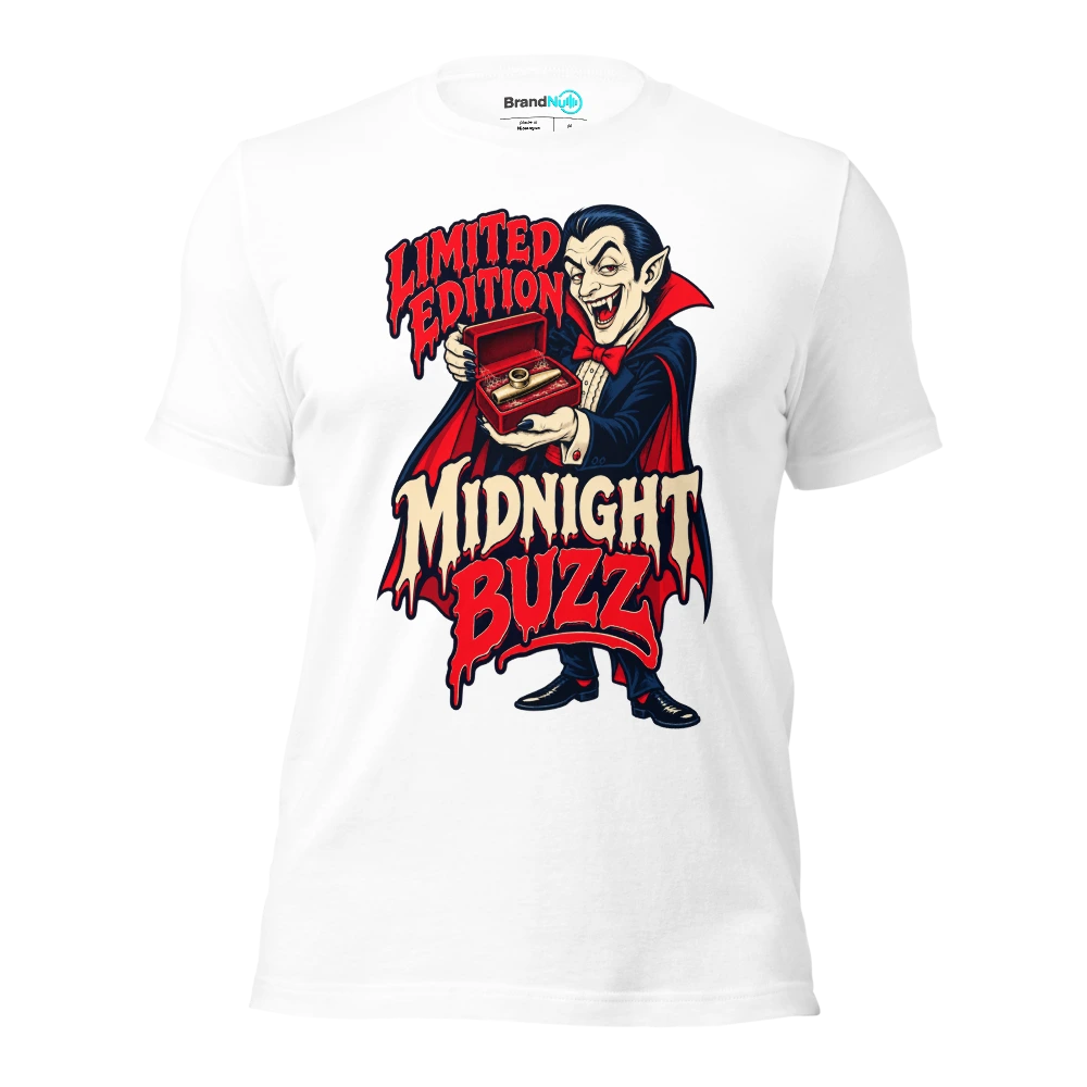 LIMITED EDITION MIDNIGHT BUZZ T Shirt White Front