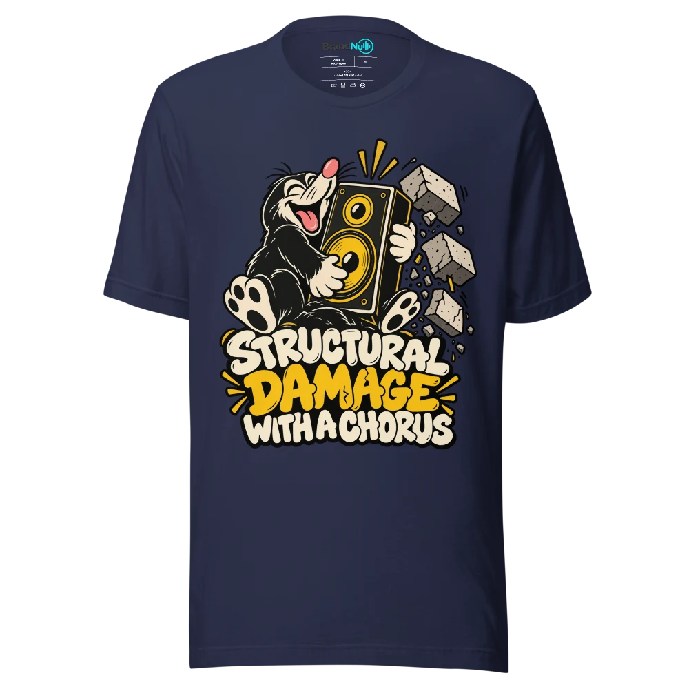STRUCTURAL DAMAGE WITH A CHORUS T Shirt Navy Front