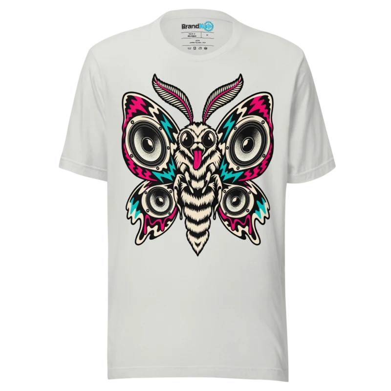 BrandNu Speaker Wing Moth T-Shirt - Silver