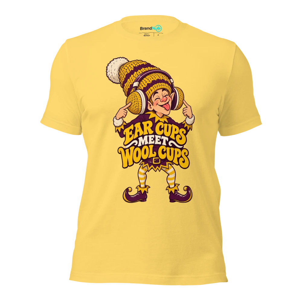 EAR CUPS MEET WOOL CUPS T Shirt Yellow Front