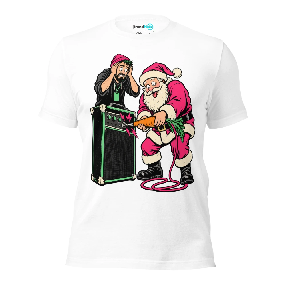 I SAW SANTA FAIL THE SOUND CHECK T Shirt White Front