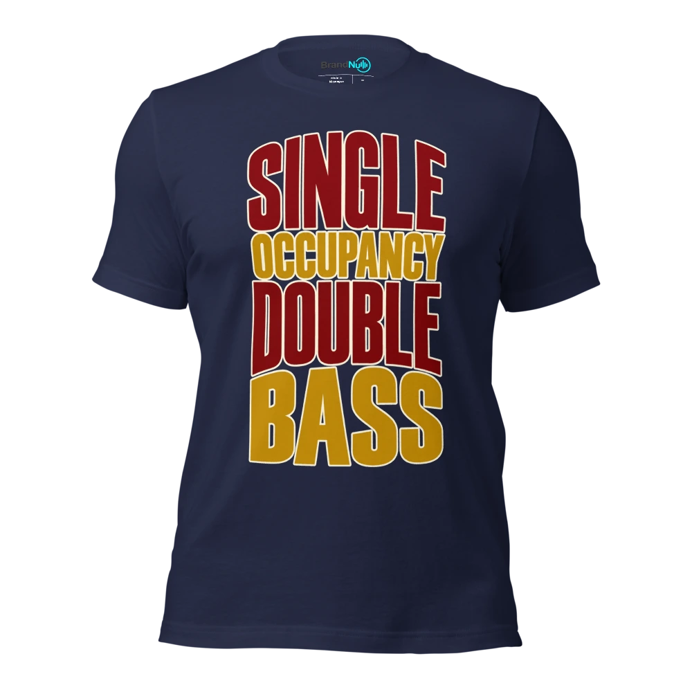 SINGLE OCCUPANCY DOUBLE BASS T Shirt Navy Front