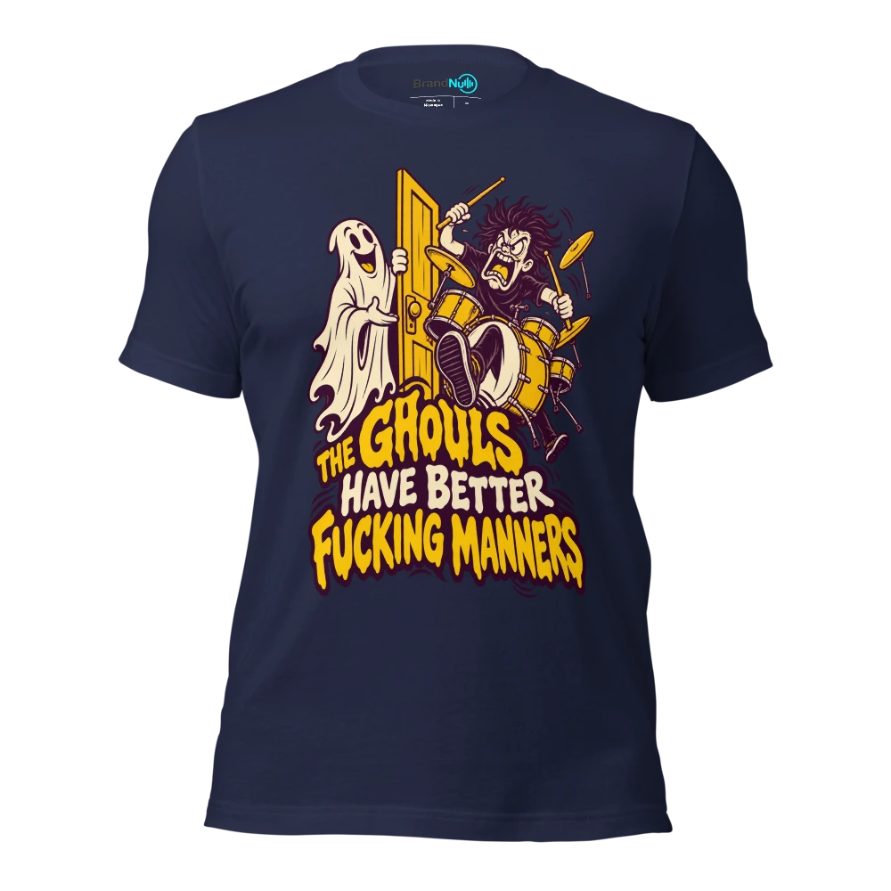 THE GHOULS HAVE BETTER FUCKING MANNERS T Shirt Navy Front
