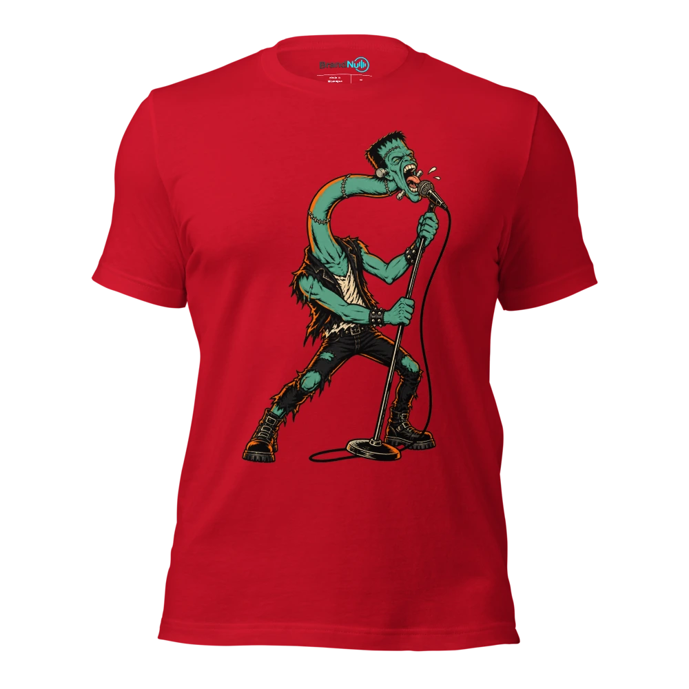 THE MONSTER HAS MORE NECK THAN MIC TECHNIQUE T Shirt Red Front
