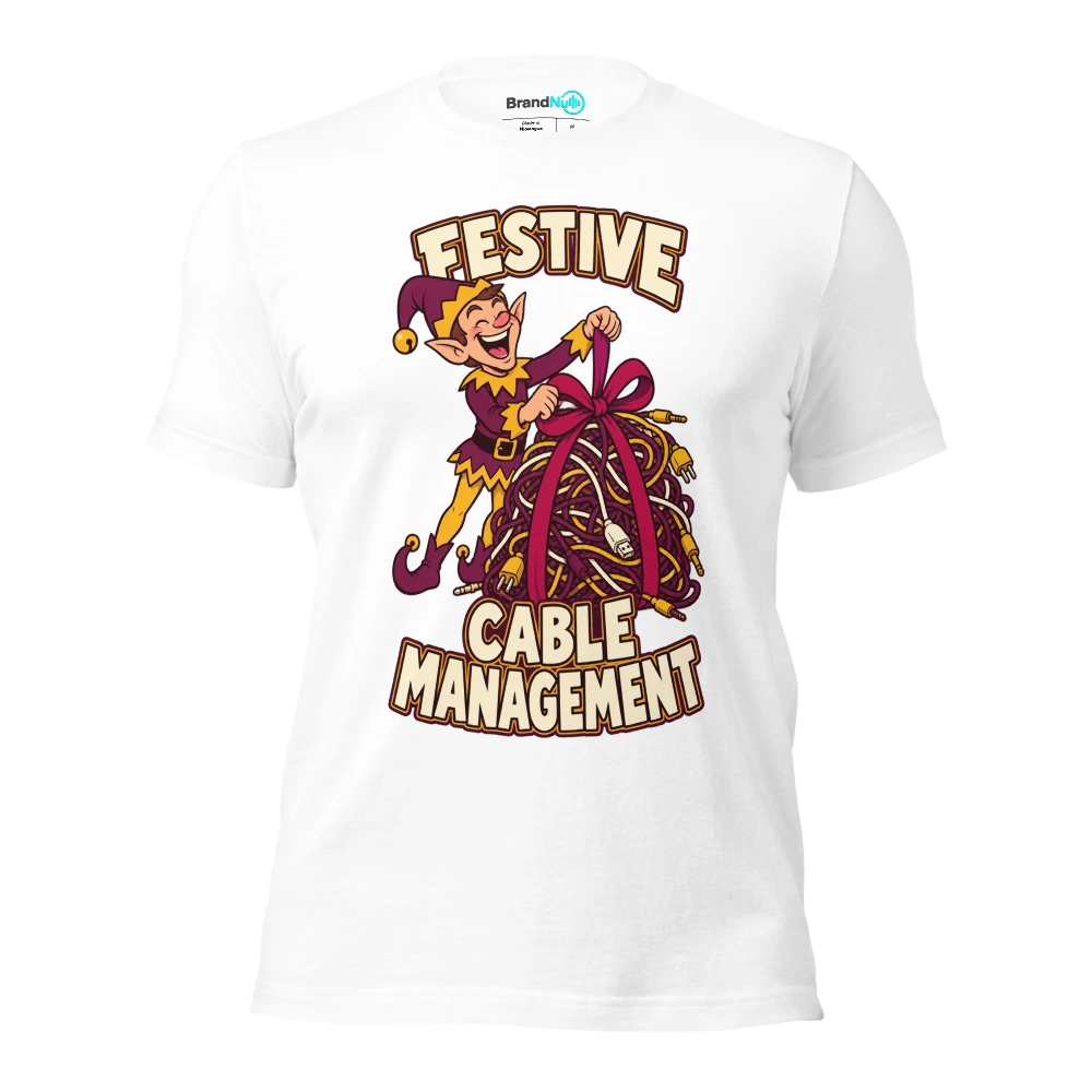 FESTIVE CABLE MANAGEMENT T Shirt White Front