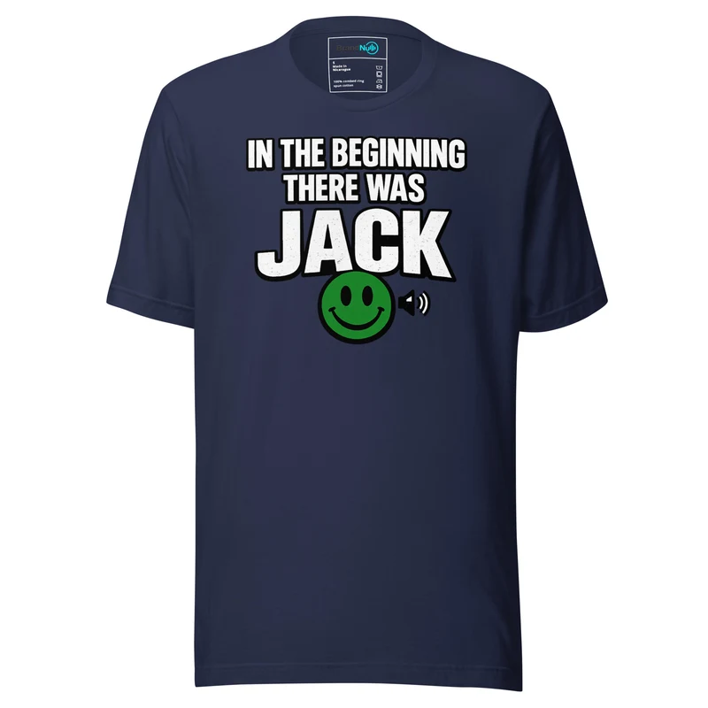 In The Beginning There Was Jack T Shirt – Minimal Icon Version - Navy