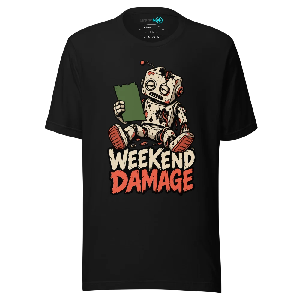 WEEKEND DAMAGE T Shirt Black Front