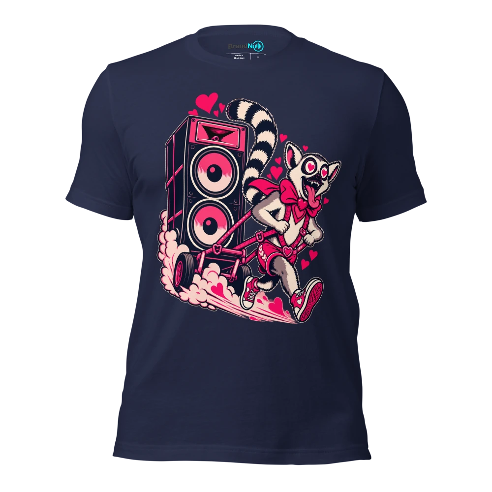 THE LOVESTRUCK LEMUR HAS REQUESTED SPEED GARAGE T Shirt Navy Front