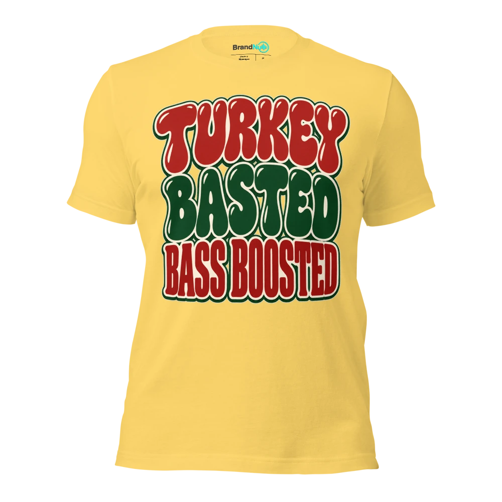 TURKEY BASTED BASS BOOSTED T Shirt Yellow Front