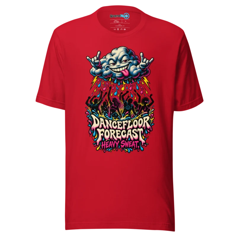 Dancefloor Forecast Heavy Sweat T Shirt - Red