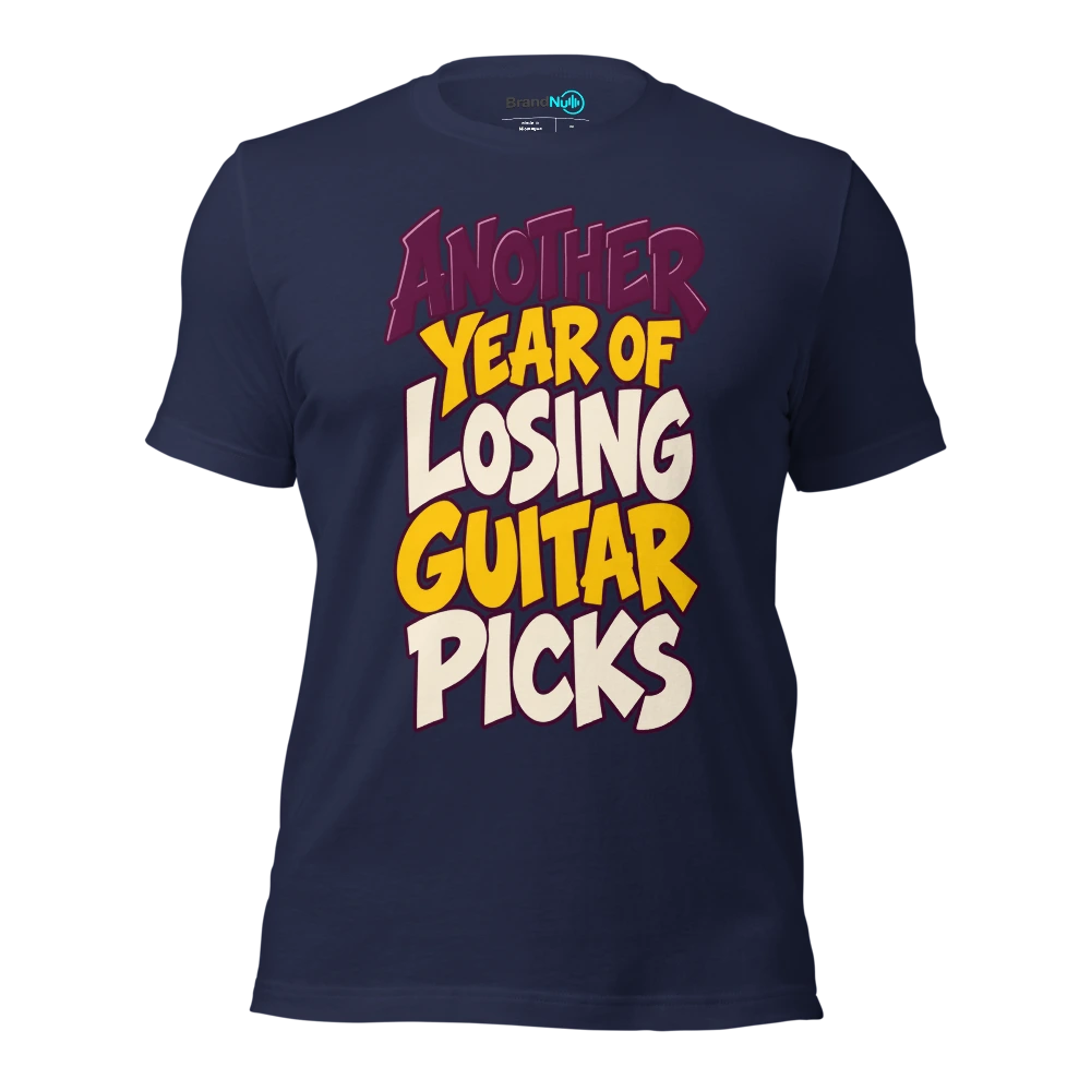 ANOTHER YEAR OF LOSING GUITAR PICKS T Shirt Navy Front